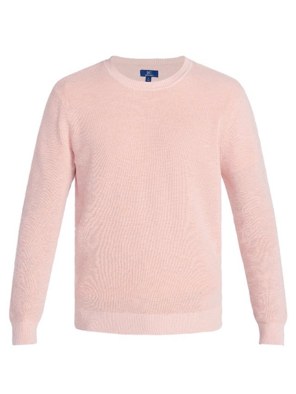 George Men's LS 100% Cotton Slub Knit Crew Neck Sweater Size L Perfect Peach